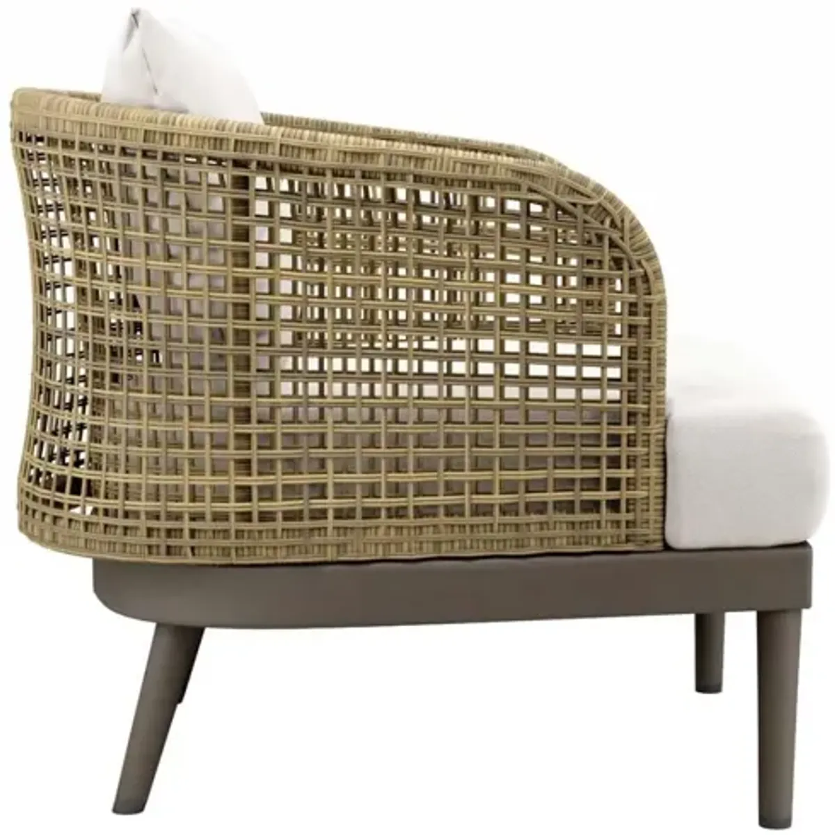 Modway Meadow Wicker Rattan and Metal Outdoor Armchair in Natural/White