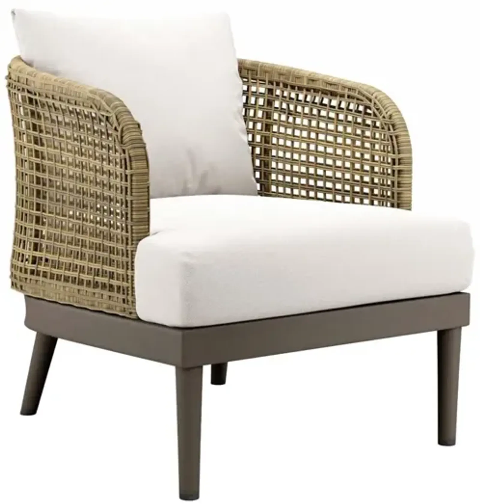 Modway Meadow Wicker Rattan and Metal Outdoor Armchair in Natural/White