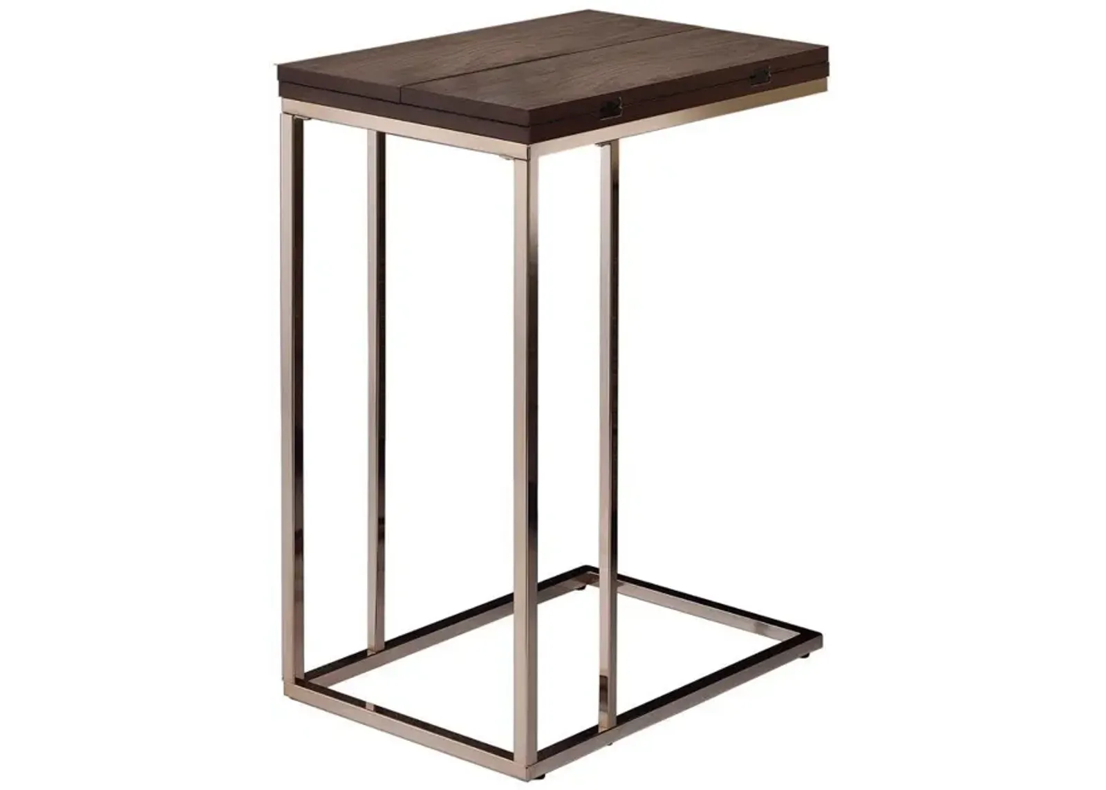 Pedro Expandable Top Accent Table Chestnut and Chrome