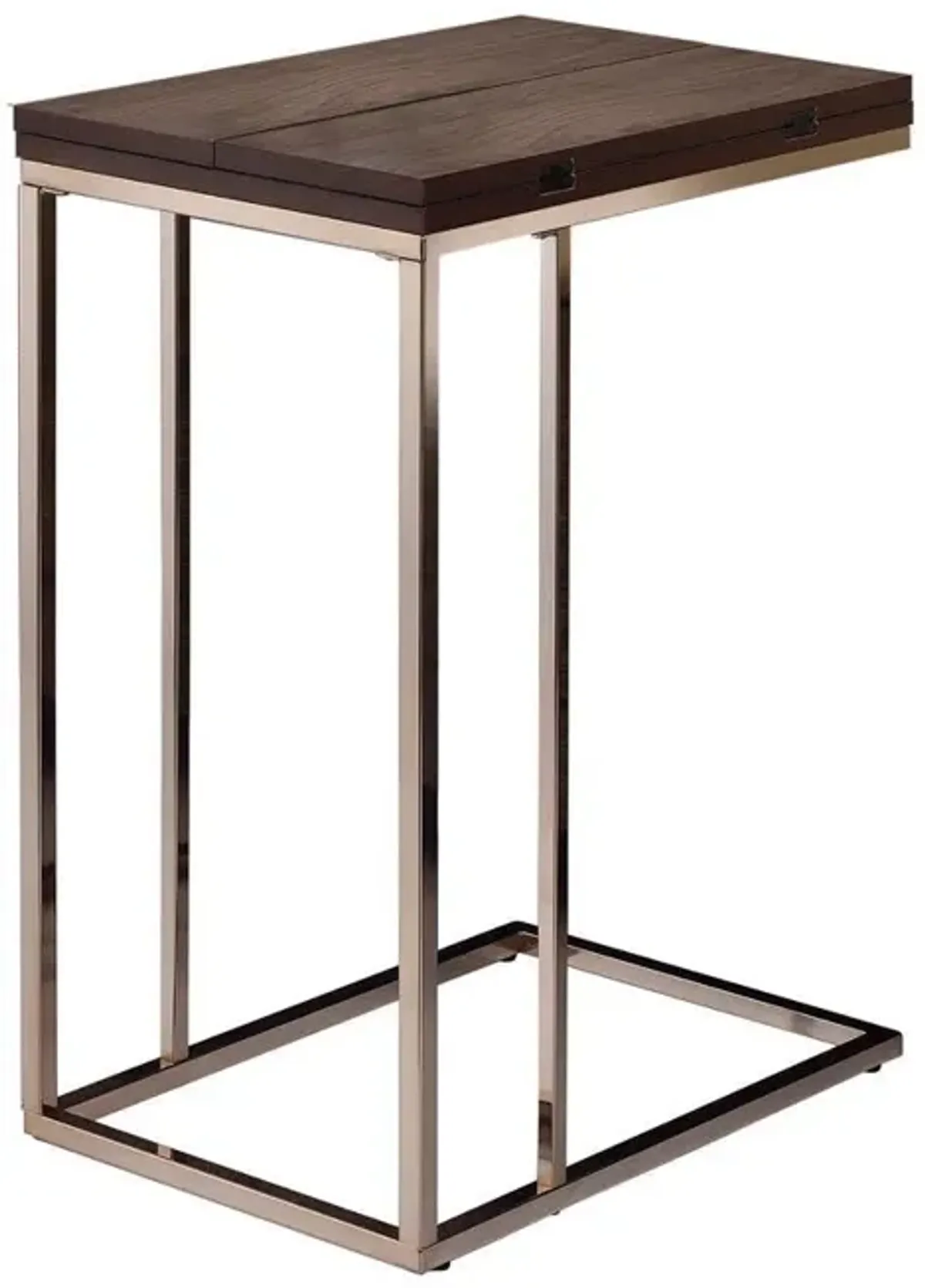 Pedro Expandable Top Accent Table Chestnut and Chrome