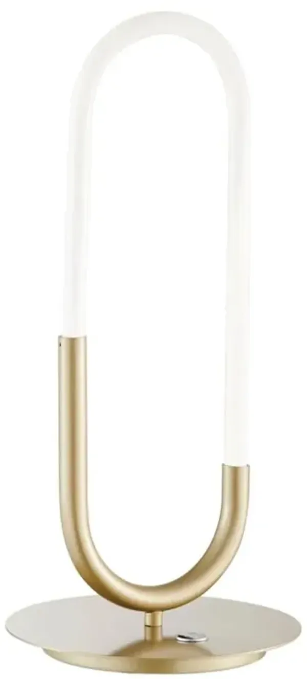 Hivvago 19" Gold Acrylic And Metal Mod Paper Clip LED Table Lamp