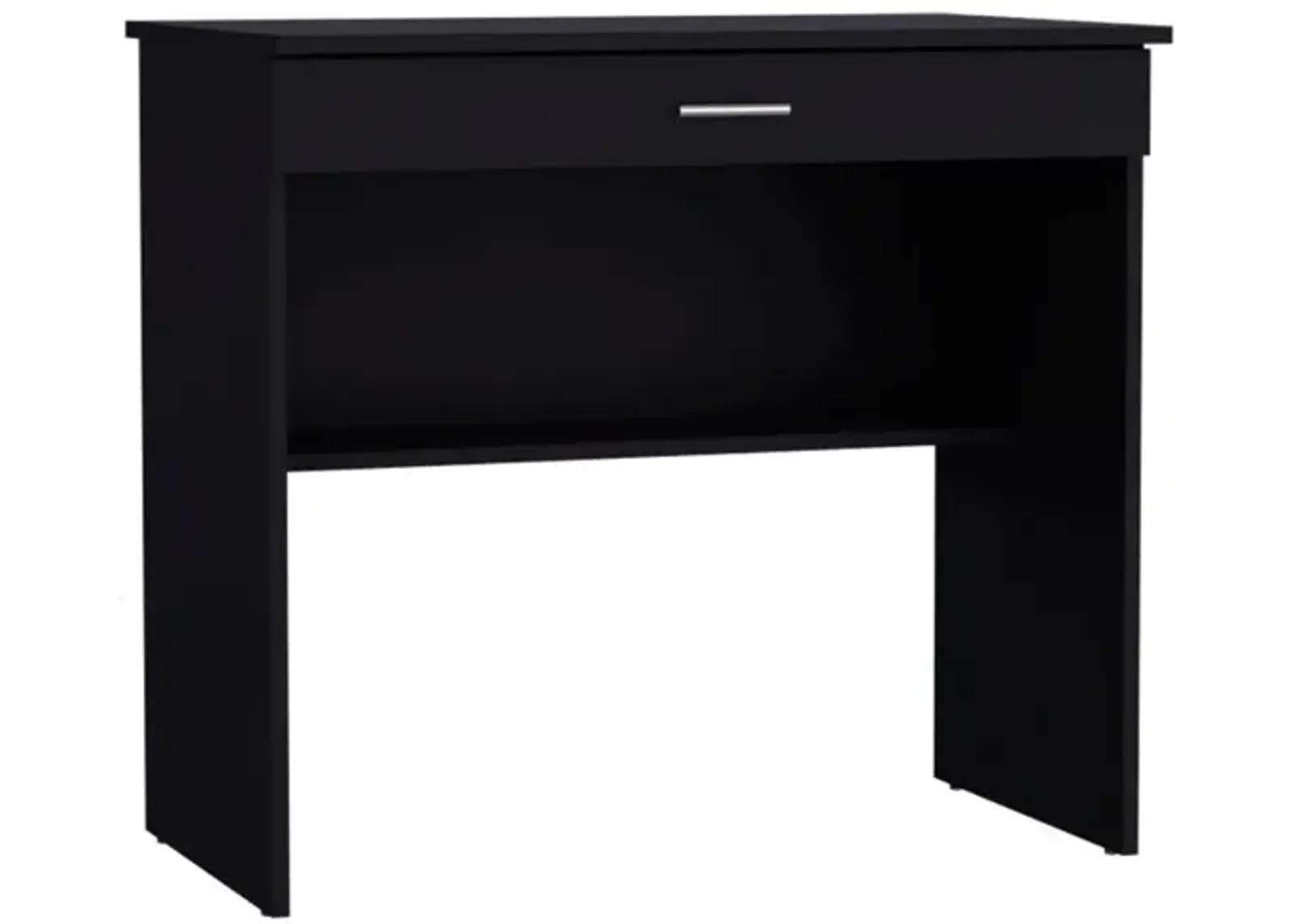 Montana Storage Desk, Spacious Stylish with Drawer and Shelf, Black -Office