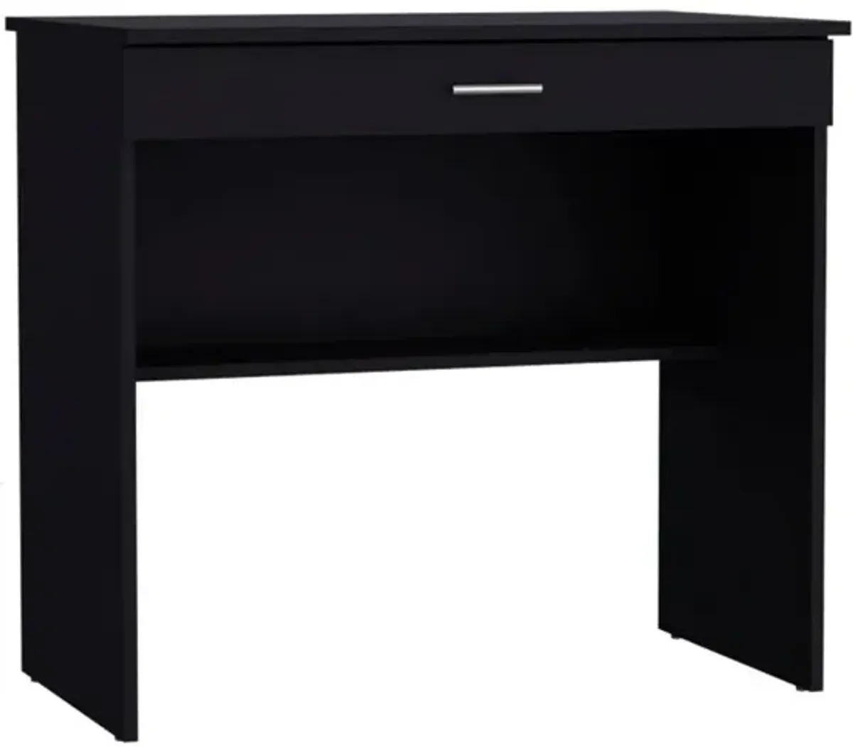 Montana Storage Desk, Spacious Stylish with Drawer and Shelf, Black -Office