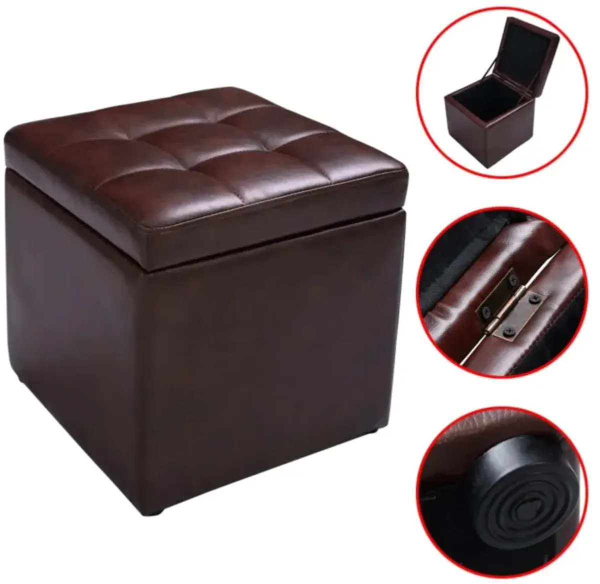 Hivvago Ottoman Pouffe Storage Box Lounge Seat Footstools