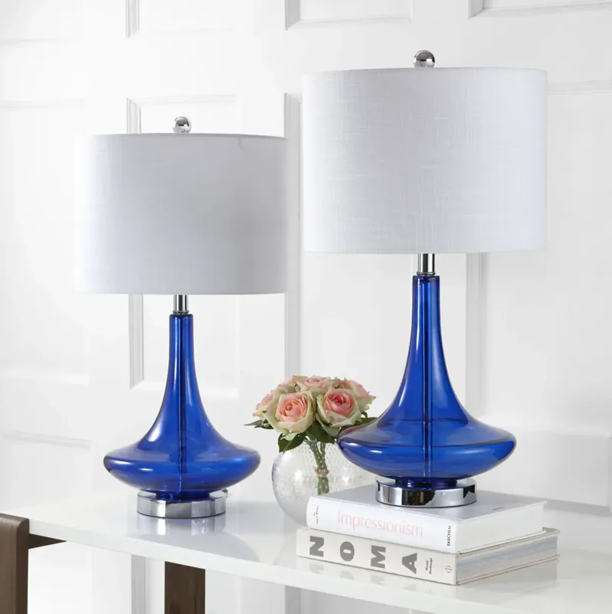 Cecile Glass Teardrop LED Table Lamp (Set of 2)