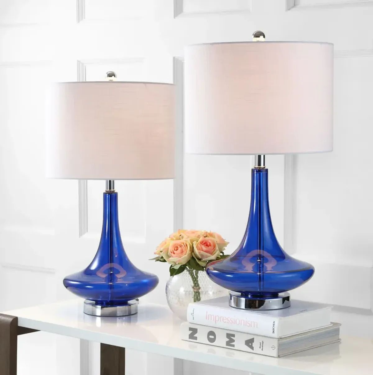 Cecile Glass Teardrop LED Table Lamp (Set of 2)