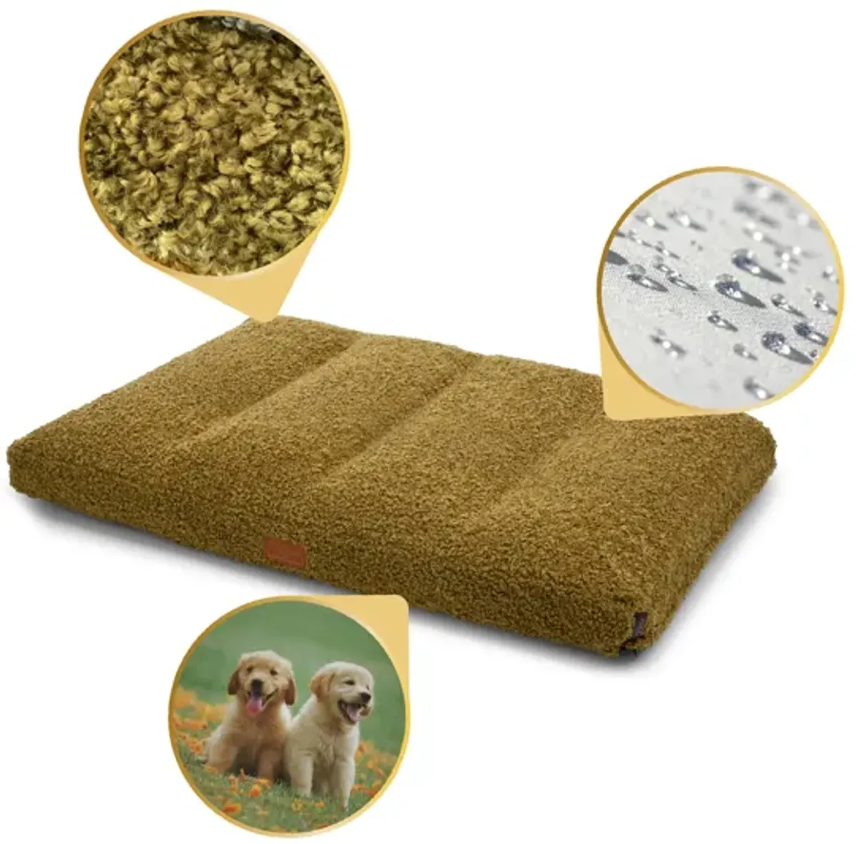 Teddy Ergonomic Extra Large Dog Mattress - Green Luxurious Removable Fabric