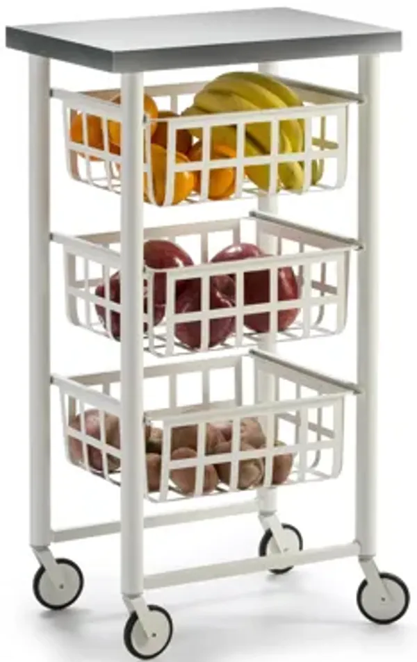 Rolling kitchen cart with Stainless Steel top, Fifty-Fifty