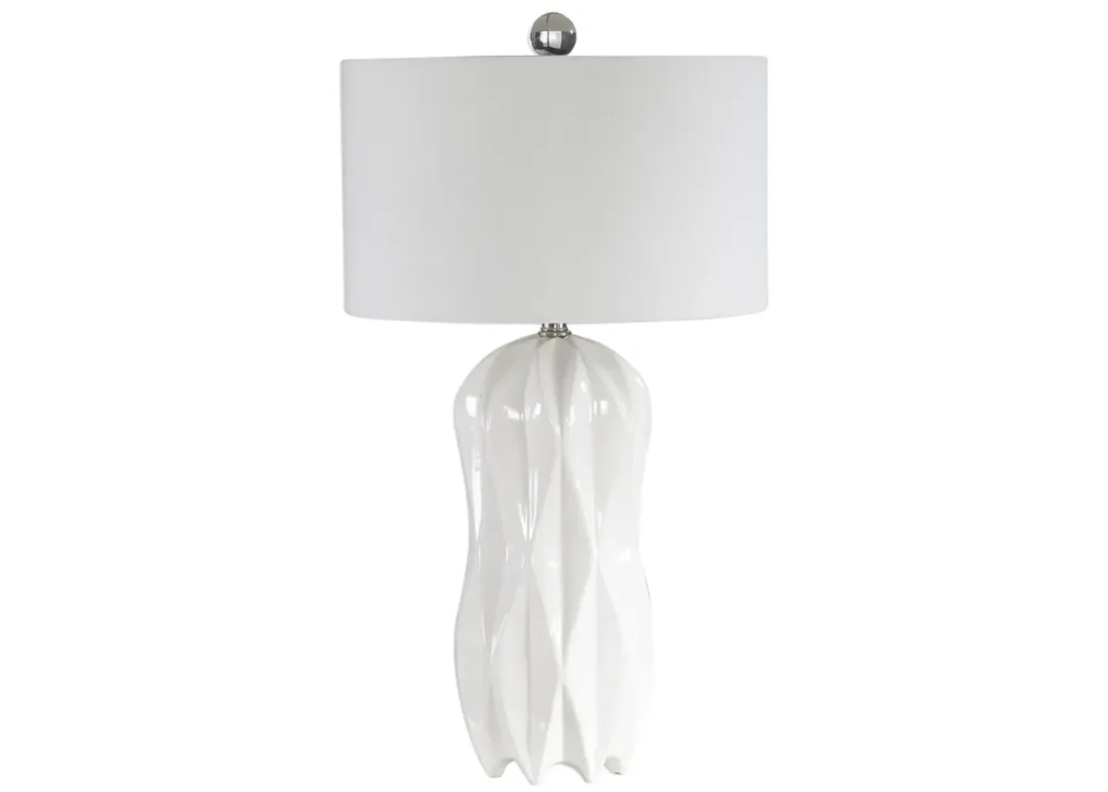 Uttermost Malena Glossy White Table Lamp