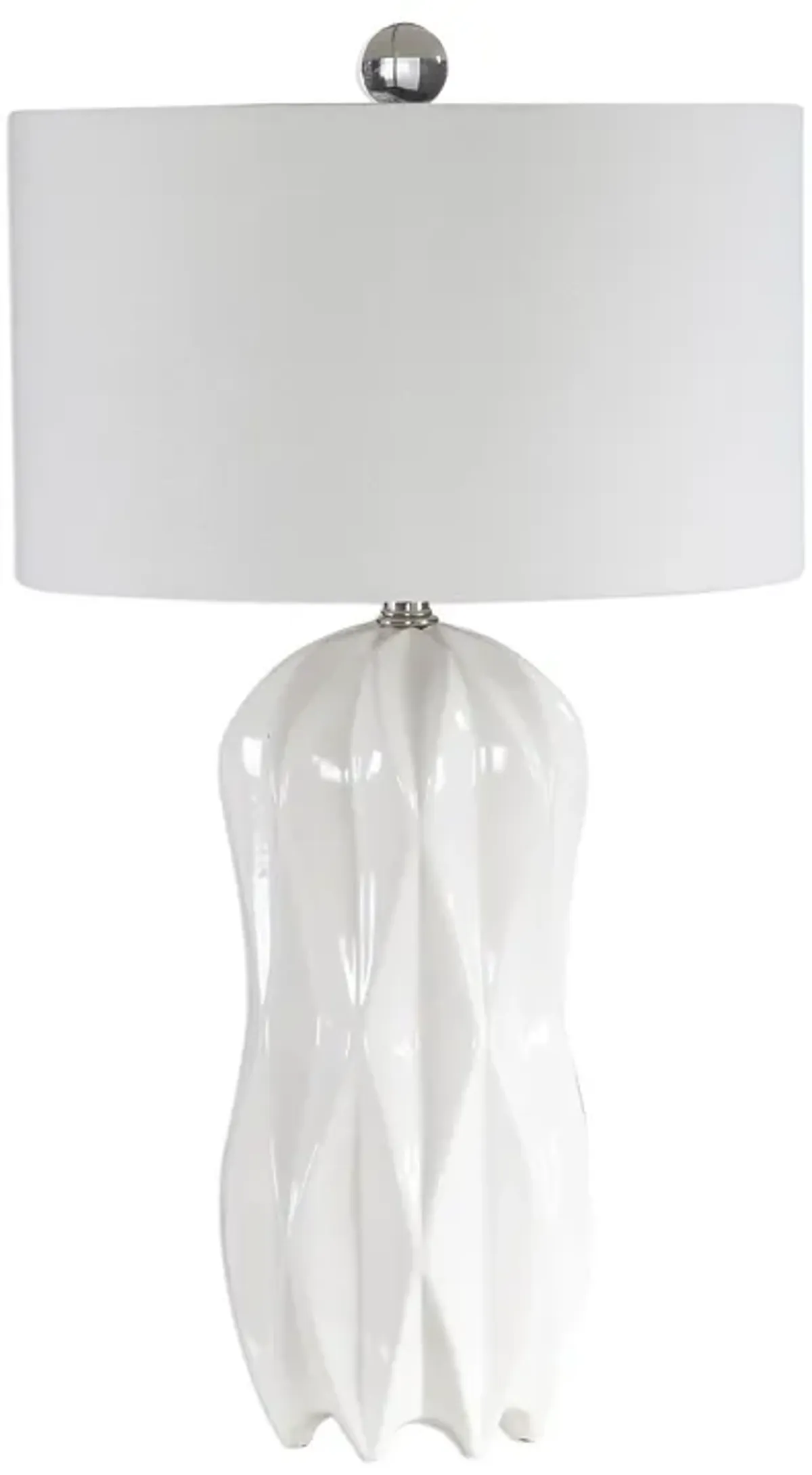 Uttermost Malena Glossy White Table Lamp