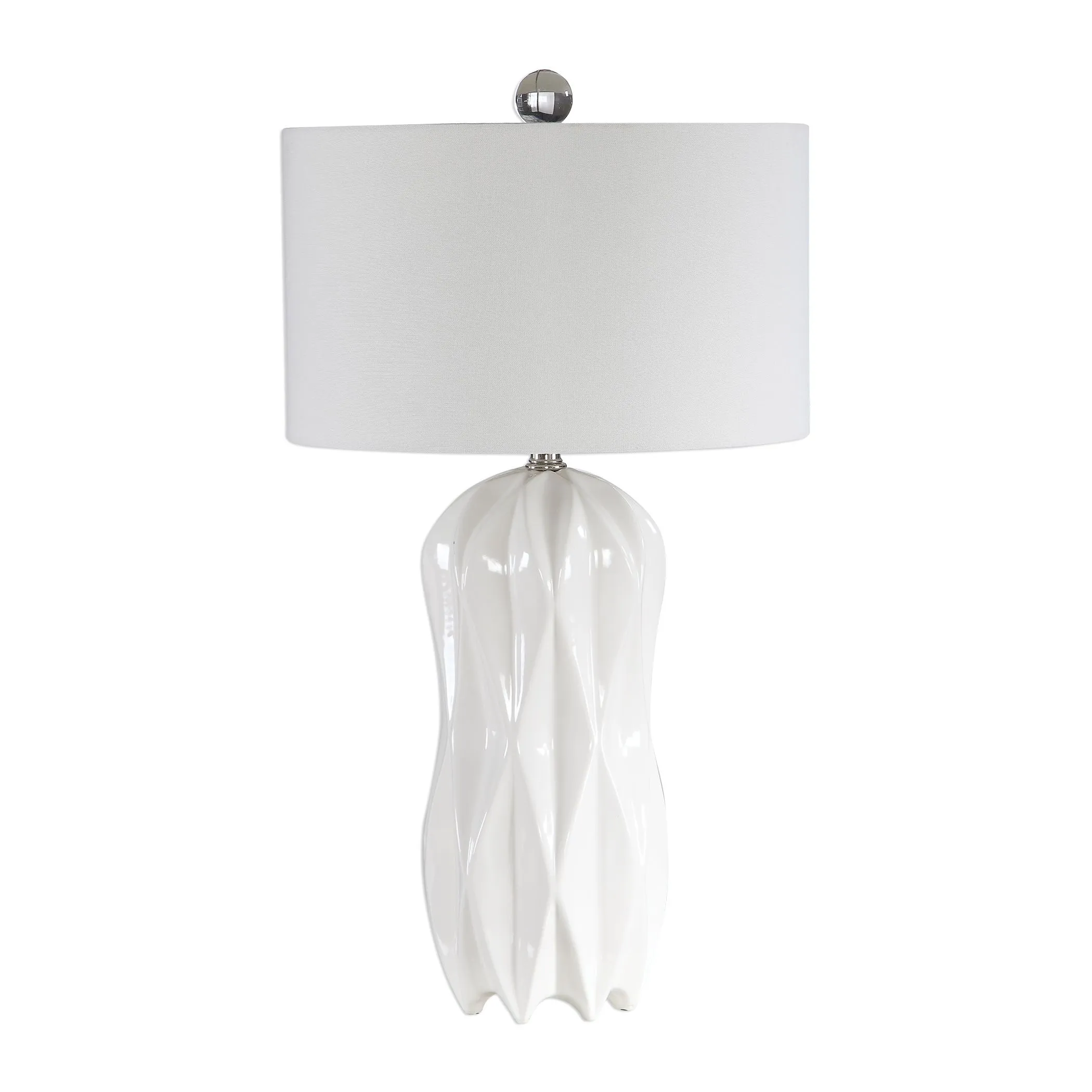 Uttermost Malena Glossy White Table Lamp