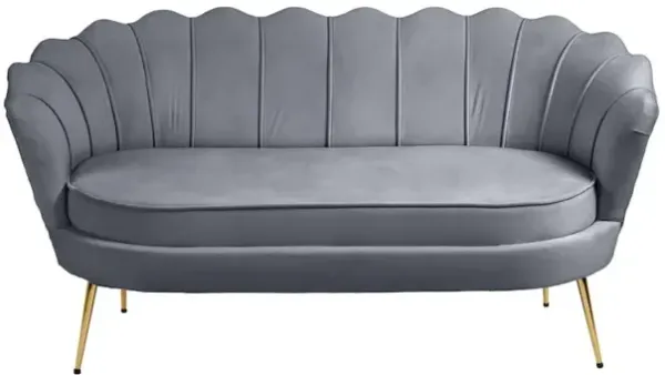 Meridian Furniture Gardenia Grey Velvet Loveseat