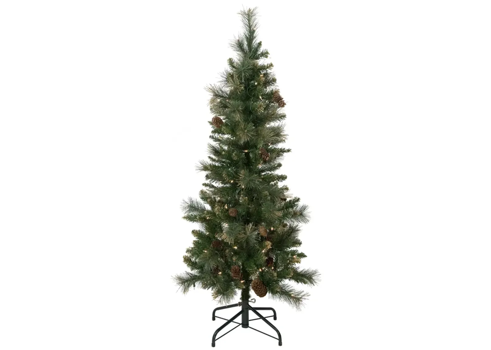 4.5' Pre-Lit Yorkshire Pine Pencil Artificial Christmas Tree  Clear Lights