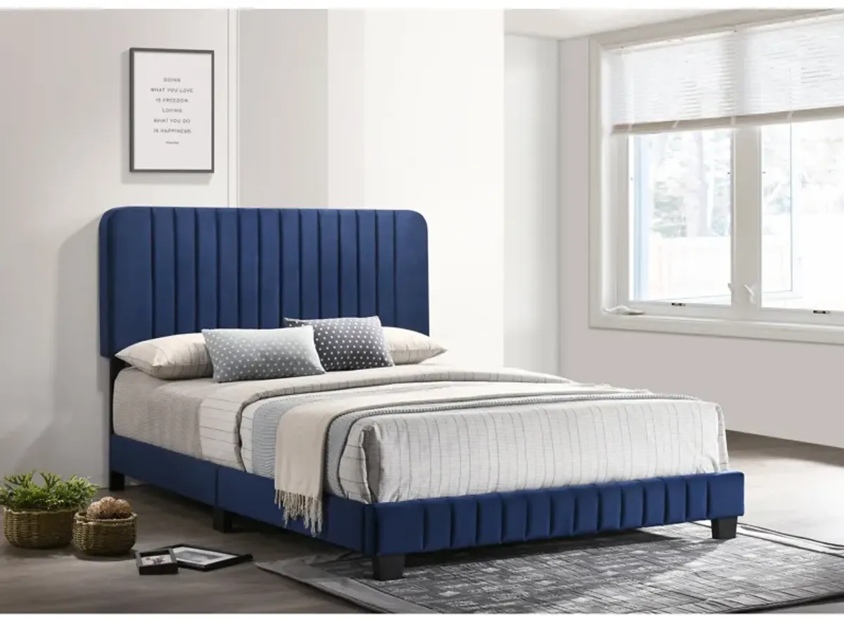 Lodi Navy Blue Queen Panel Bed