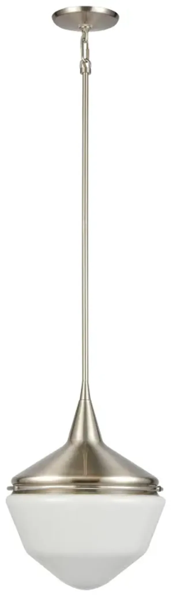 Mid-Century Schoolhouse Large Silver 12'' Wide 1-Light Mini Pendant