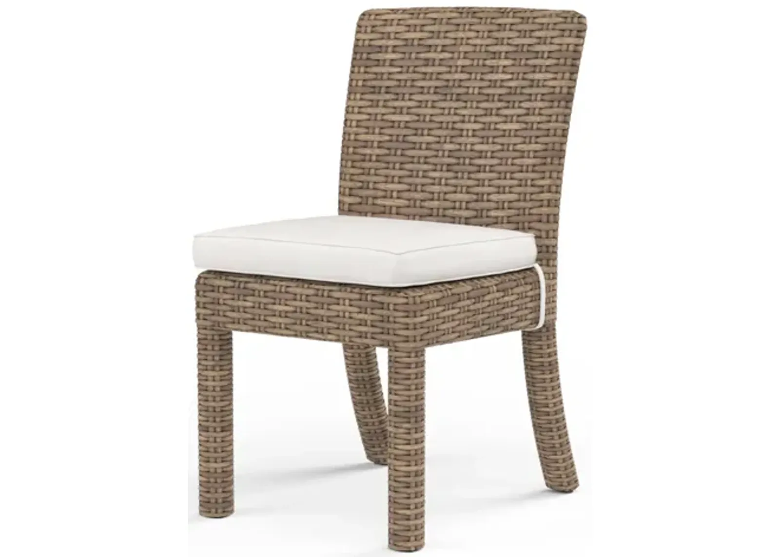 Havana Armless Dining Chair in Canvas Flax w/ Self Welt