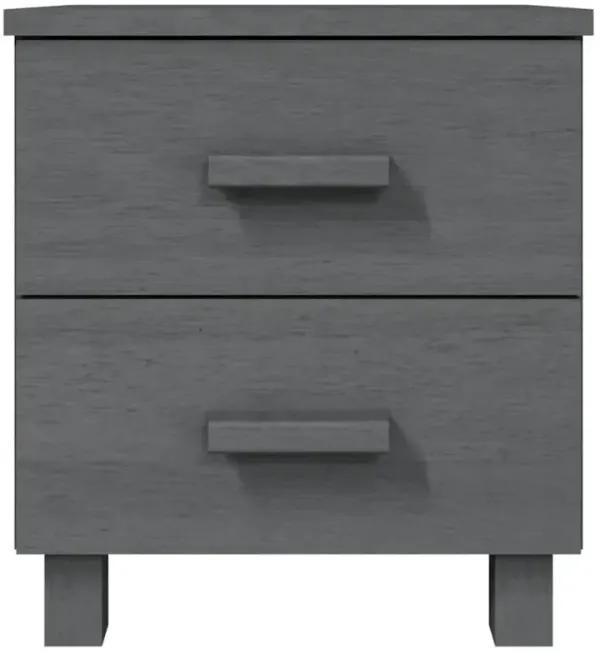 Bedside Cabinet HAMAR Dark Gray 15.7"x13.8"x17.5" Solid Pinewood