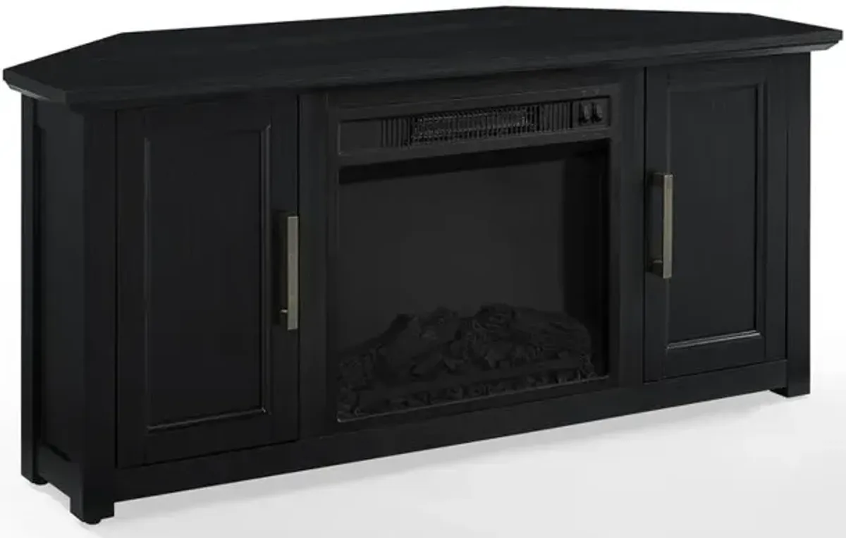 Camden 48" Corner Tv Stand W/Fireplace Black