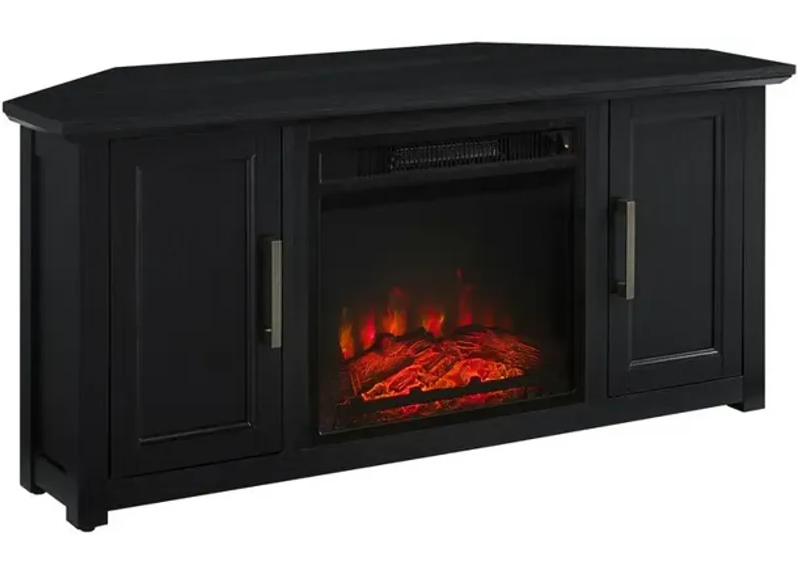 Camden 48" Corner Tv Stand W/Fireplace Black