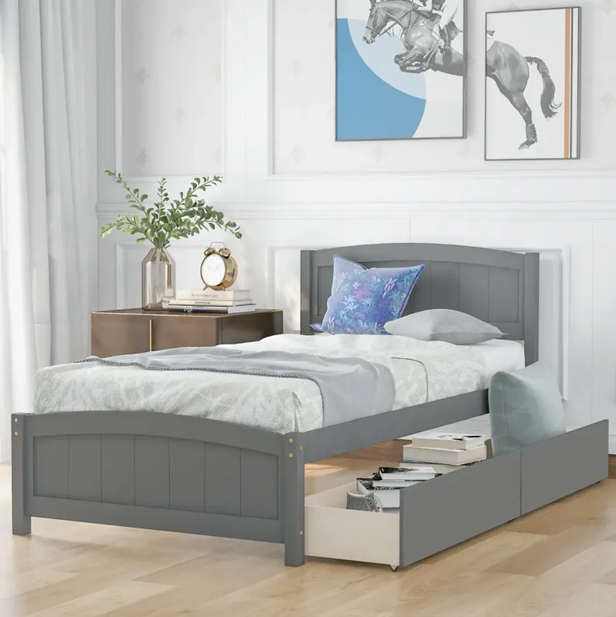 Merax Platform Bed with Two Drawers