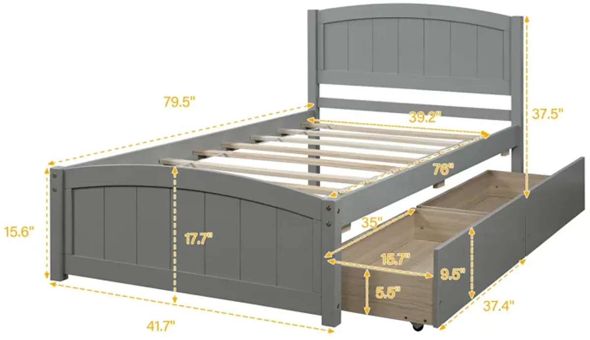 Merax Platform Bed with Two Drawers