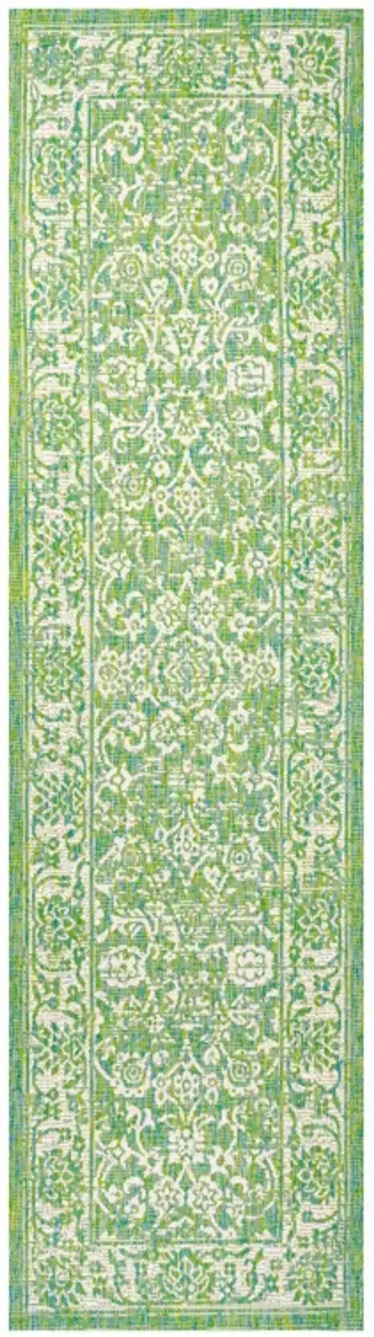 Tela Bohemian Textured Weave Floral Indoor/Outdoor Area Rug