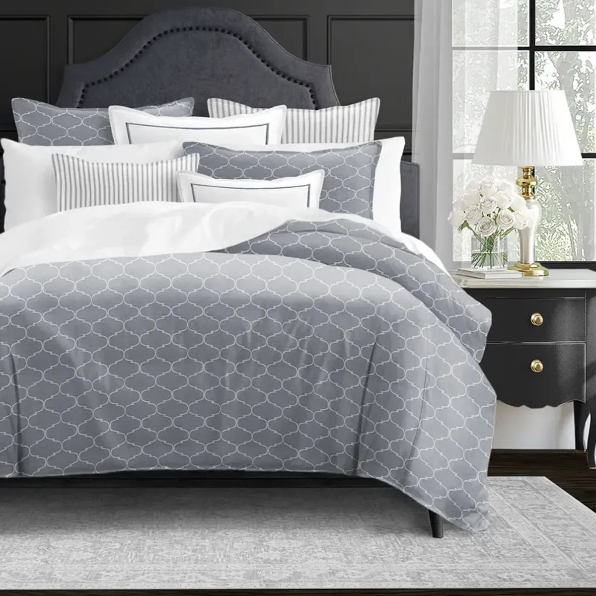 6ix Tailors Fine Linens Gazebo Pewter Duvet Cover Set