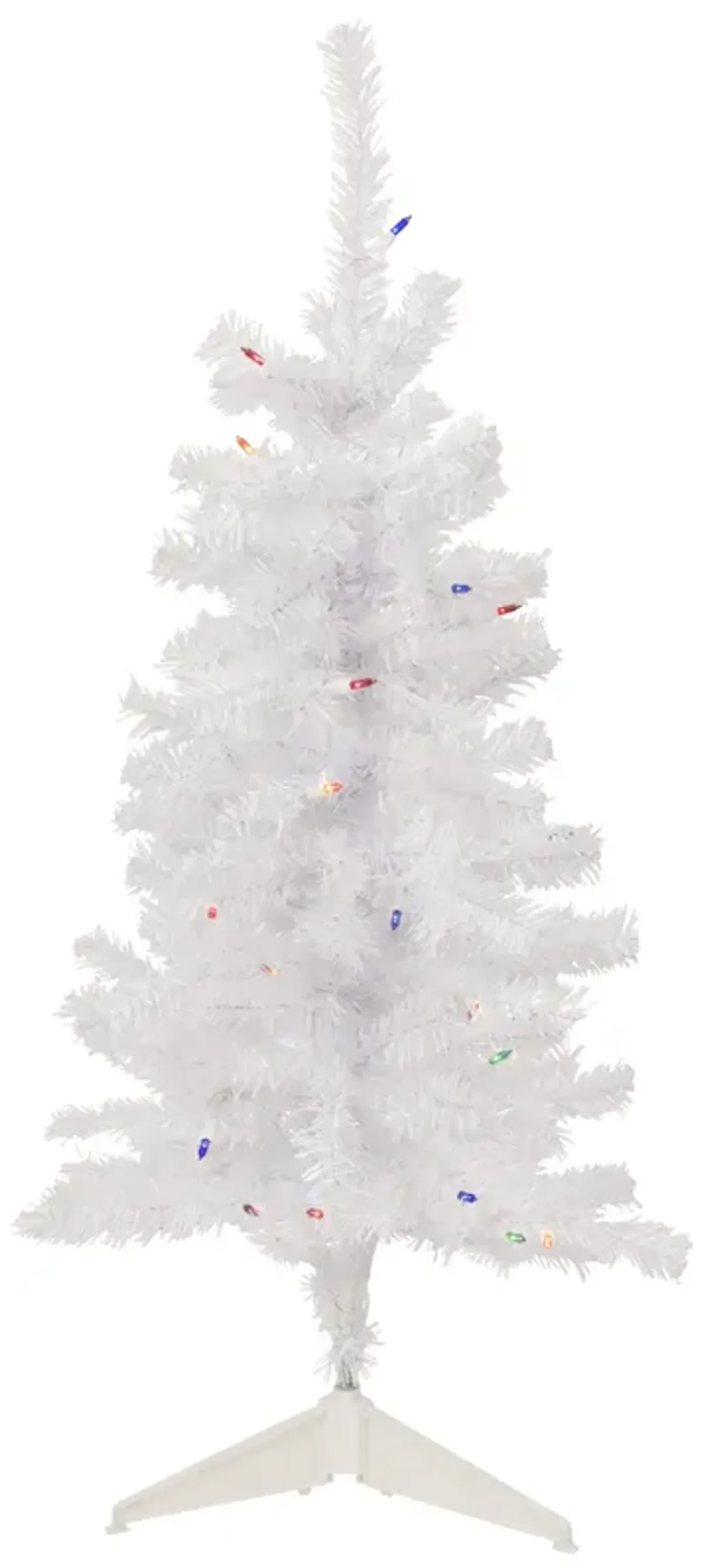 3' Pre-Lit Woodbury White Pine Slim Artificial Christmas Tree  Multi Lights