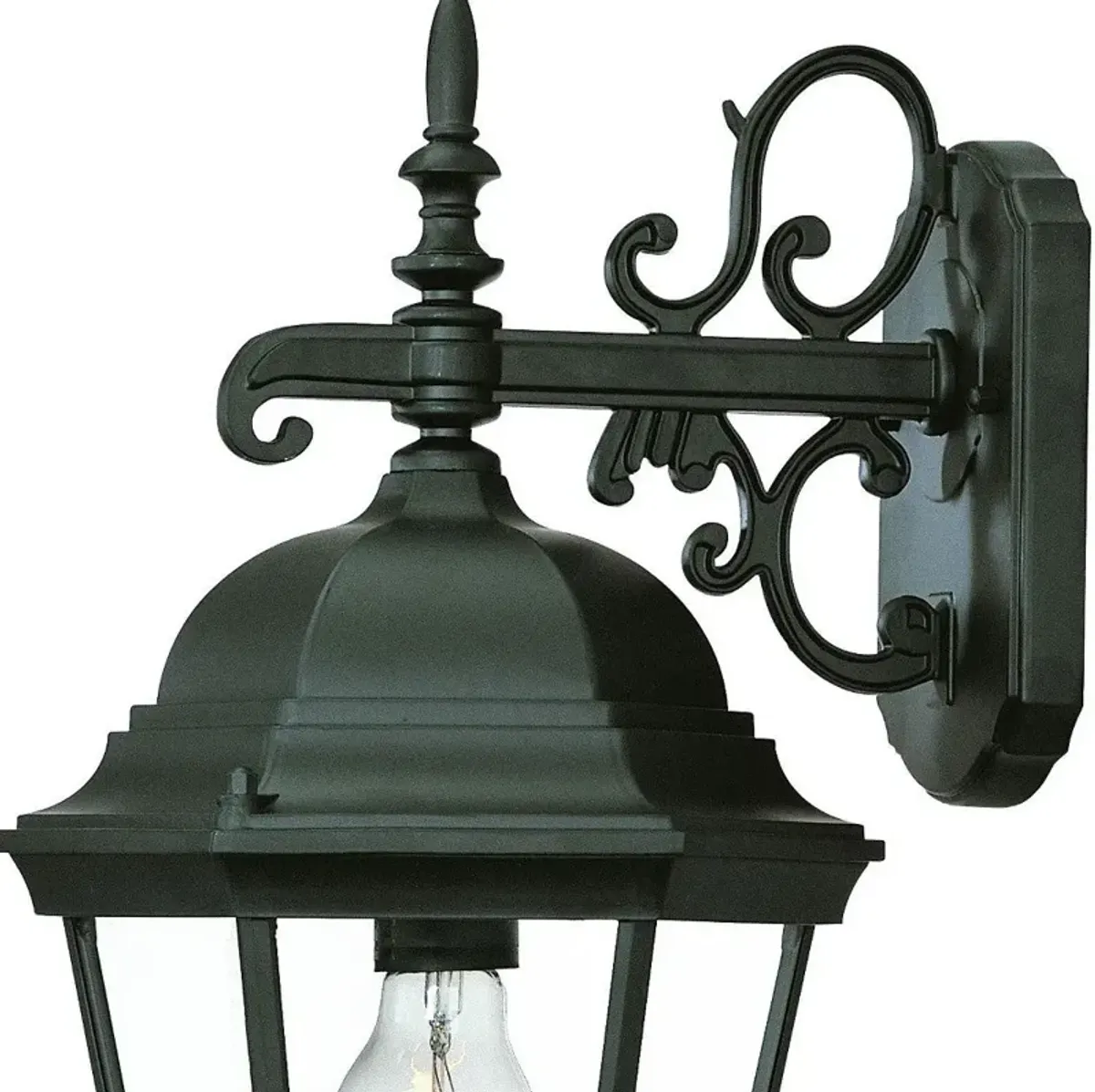 Hivvago Matte Black Domed Glass Hanging Lantern Wall Light