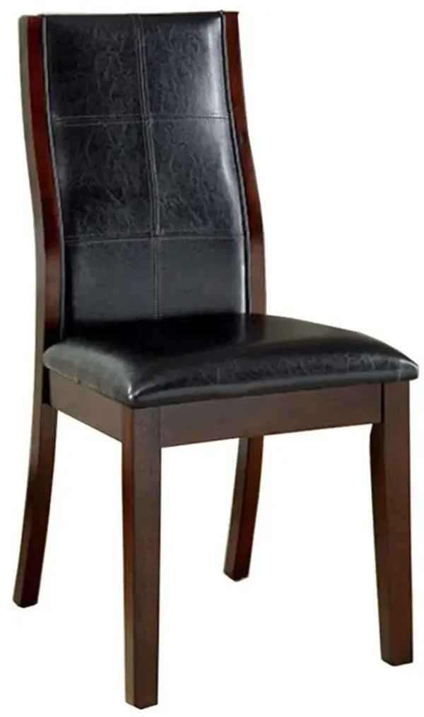 Townsend I Transitional Side Chair, Brown Cherry Finish, Set of 2-Benzara