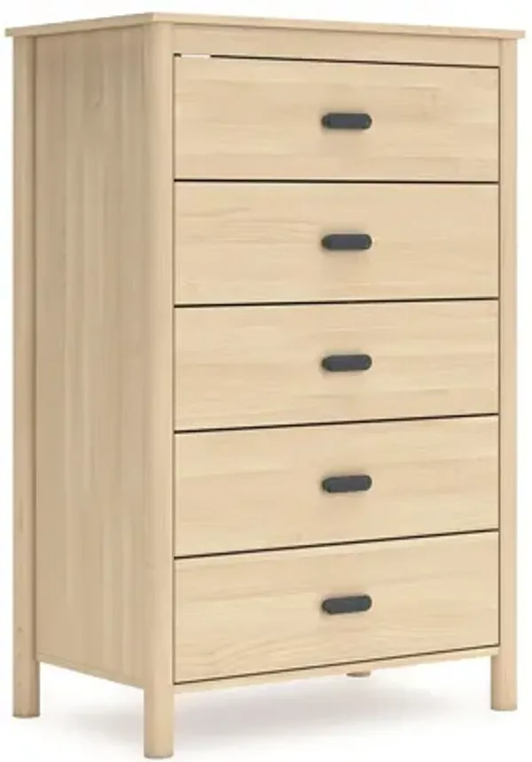 Abis Tall Dresser Chest, 5 Drawers, Natural Brown Wood, Black, 50 Inch - Benzara