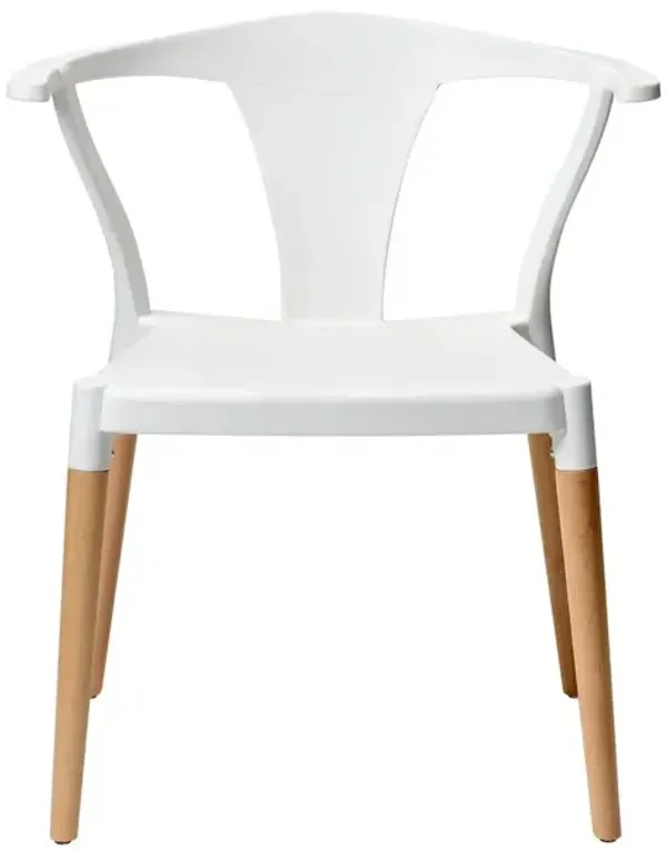 Commerical Seating Products Mid Century Modern White Dining Chairs
