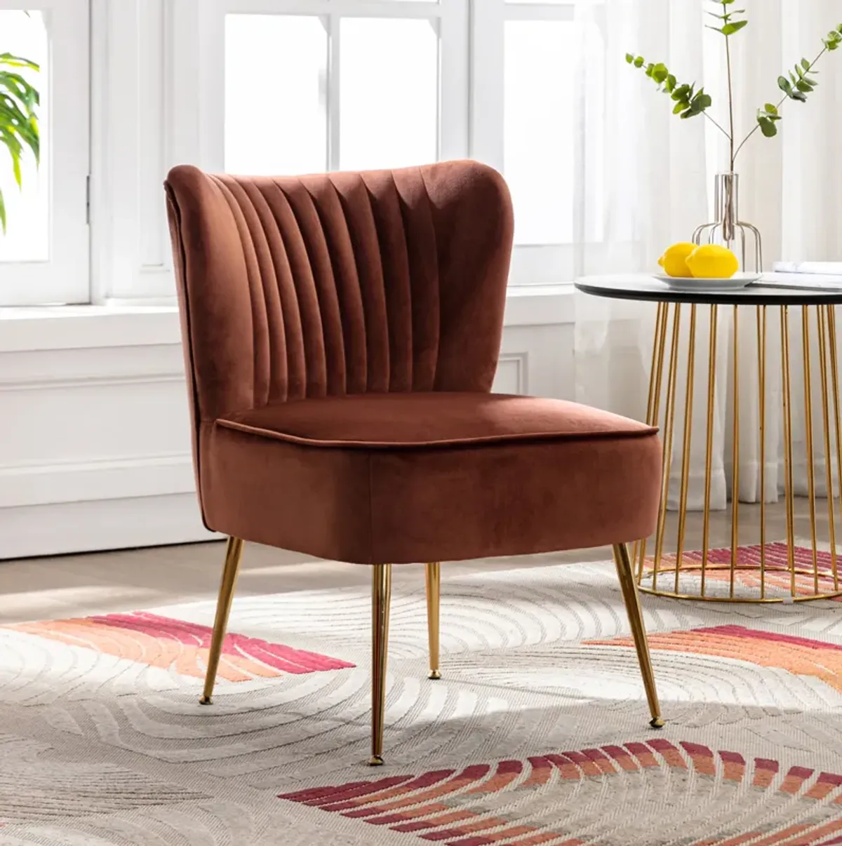 WestinTrends 22" Wide Tufted Velvet Accent Chair