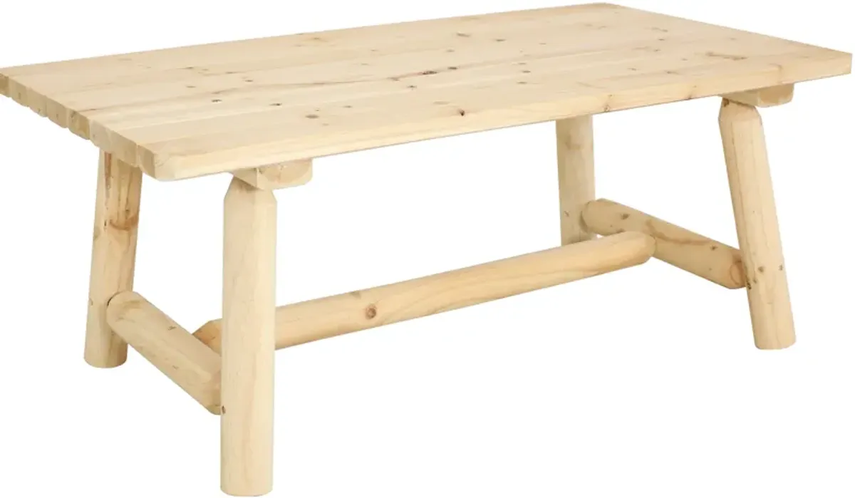 Sunnydaze Rustic Wooden Rectangular Coffee Table - Unfinished - 41.75 in