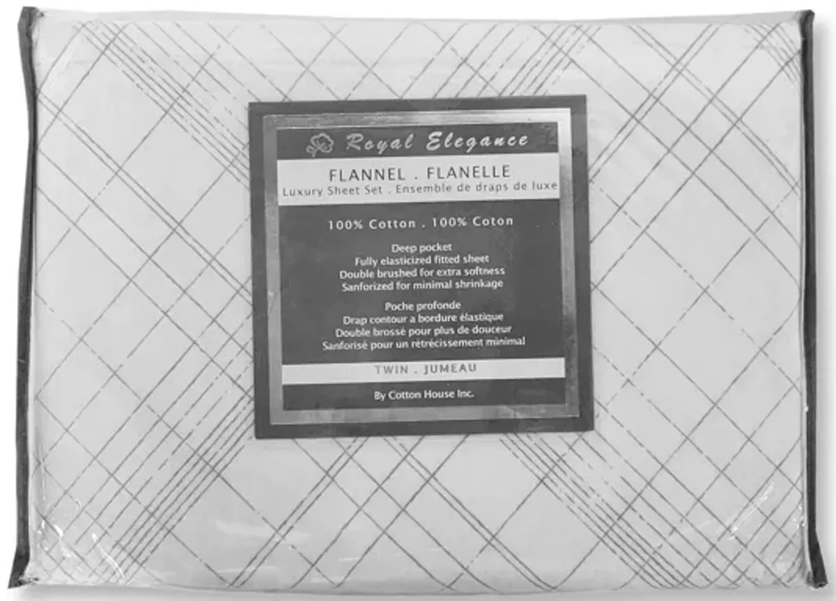 Cotton House - Flannel Sheet Set, 100% Mercerized Cotton