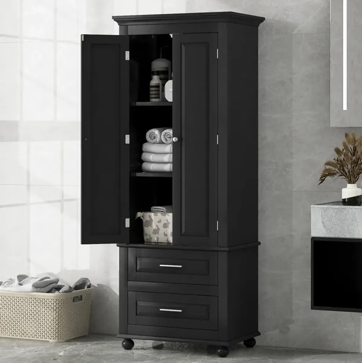 Merax Storage Cabinet with Two Drawers for Bathroom