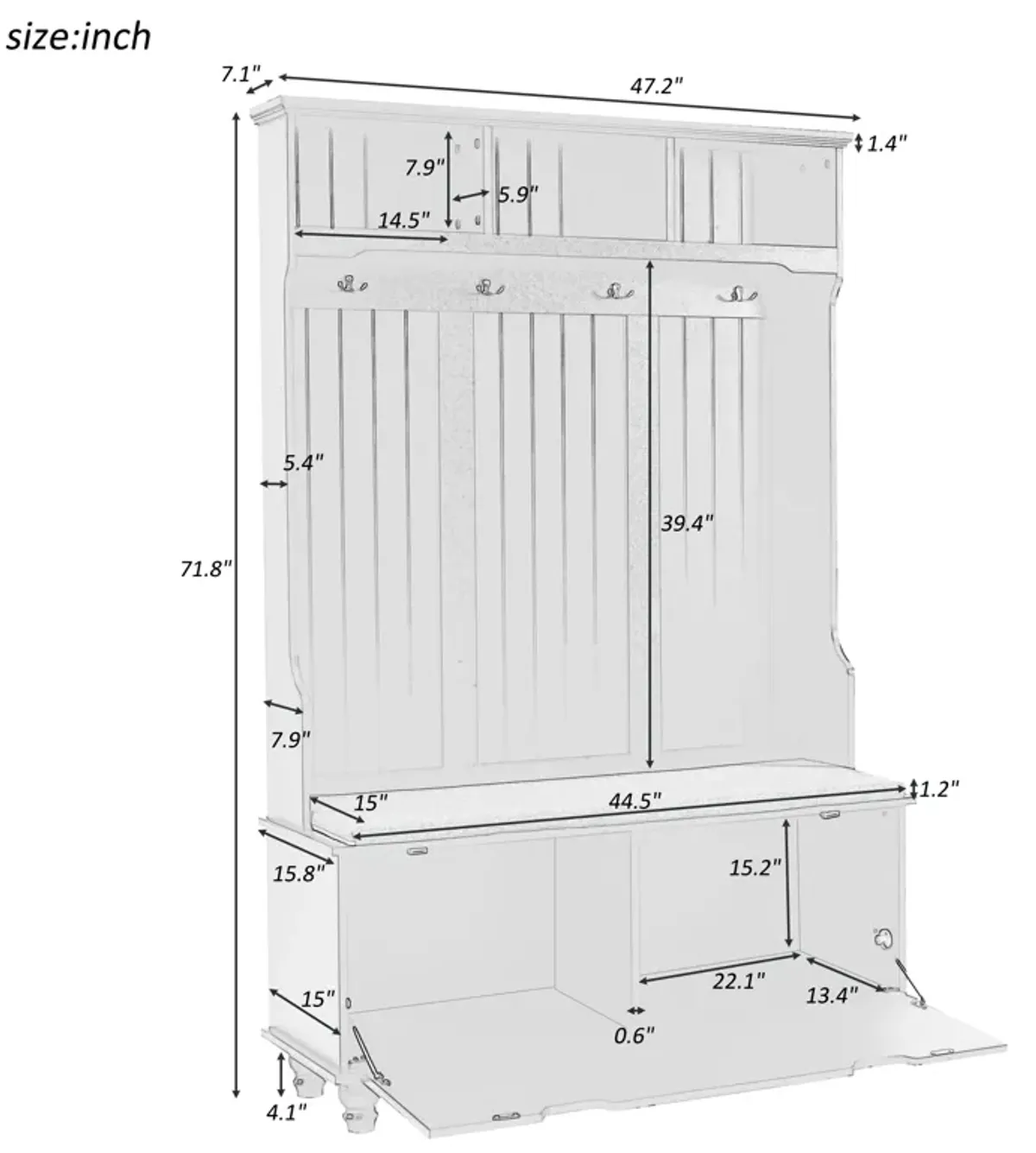 Merax 4-in-1 Entryway Coat Rack with Bench