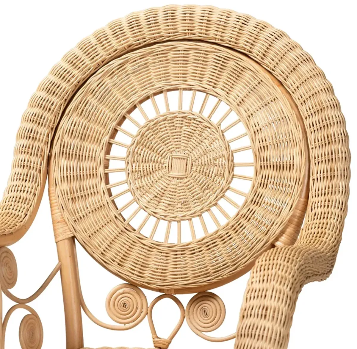 bali & pari Putri Modern Bohemian Natural Rattan Arm Chair