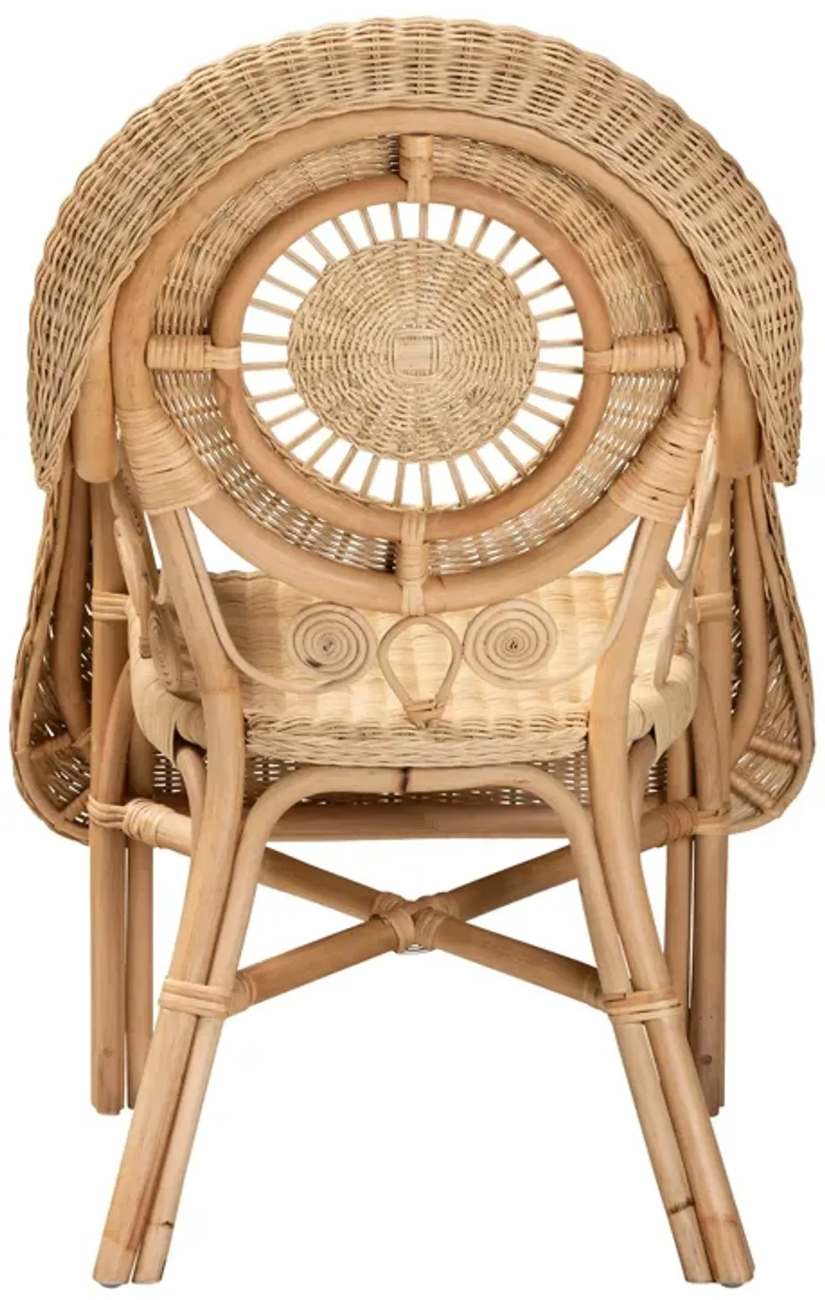 bali & pari Putri Modern Bohemian Natural Rattan Arm Chair