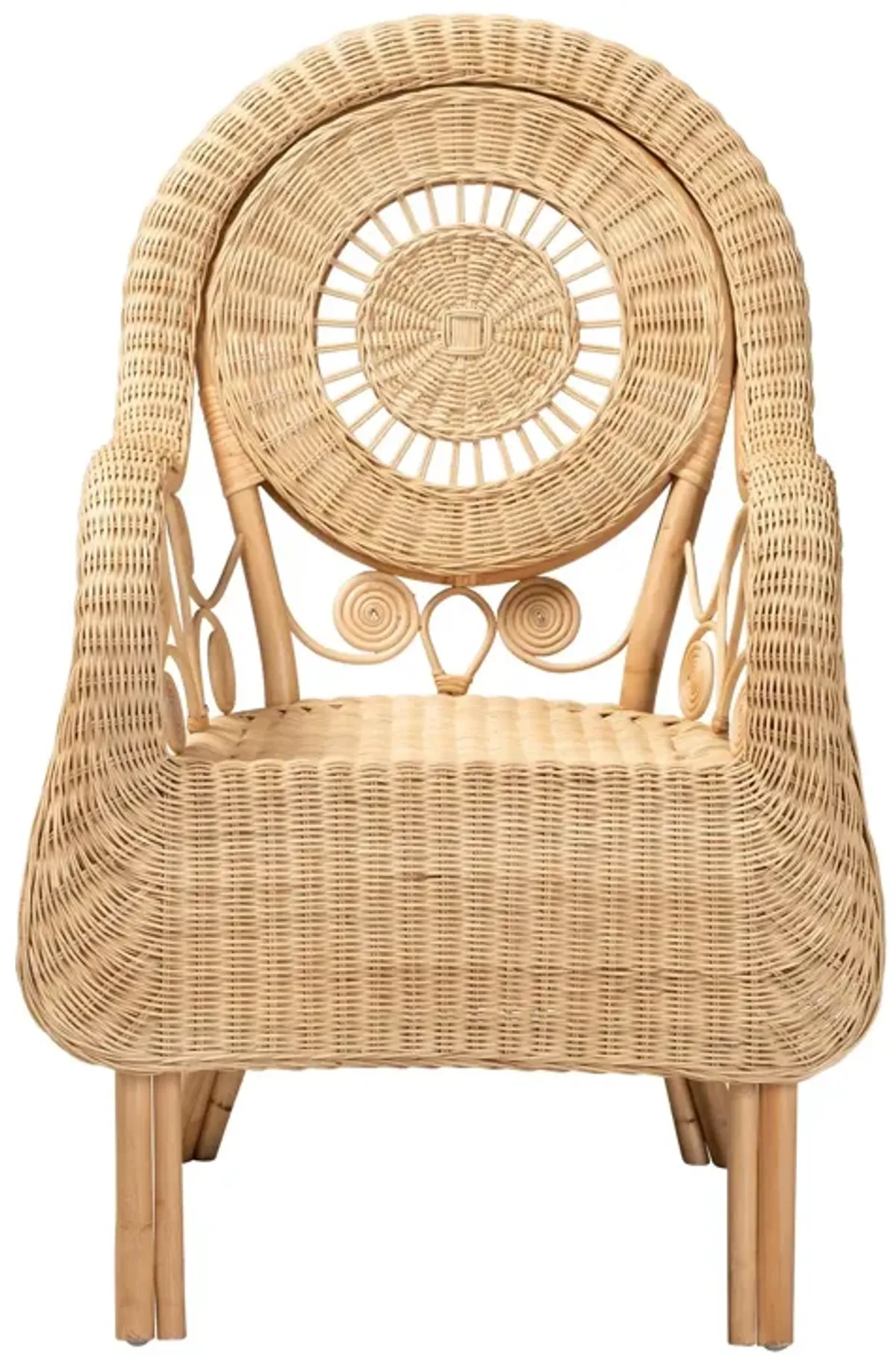 bali & pari Putri Modern Bohemian Natural Rattan Arm Chair