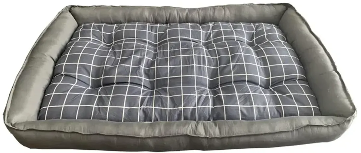 Grey Checker Dog Bed XL