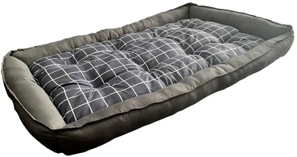 Grey Checker Dog Bed XL