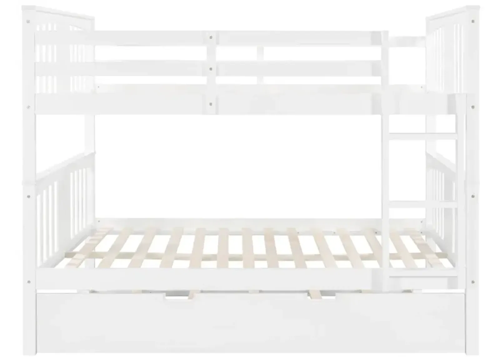 Full Over Full Bunk Bed With Twin Size Trundle And Ladder