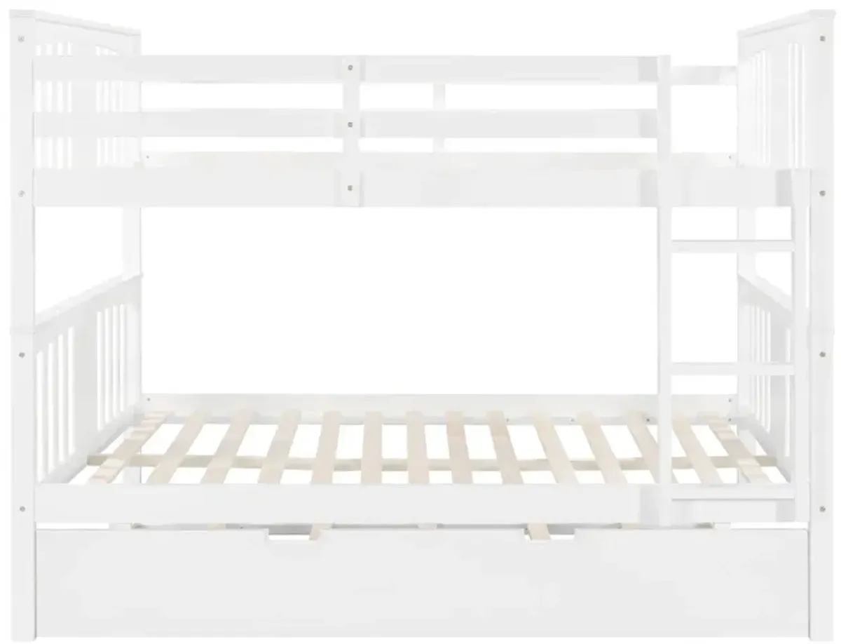 Full Over Full Bunk Bed With Twin Size Trundle And Ladder