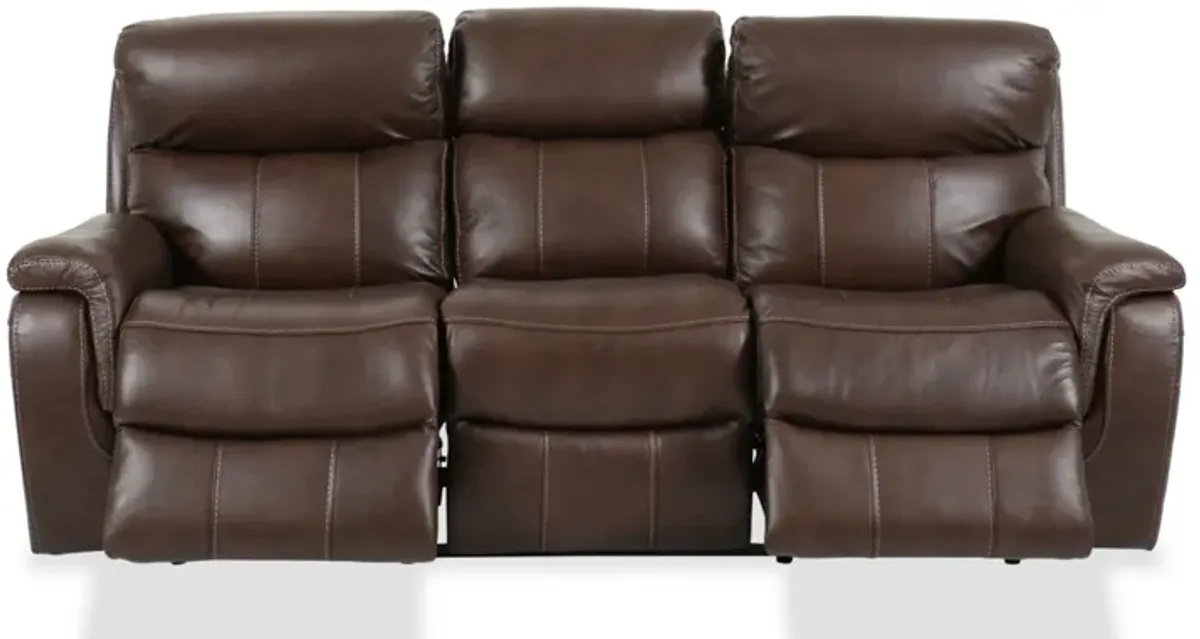 Leather Roll Arm Power Reclining Sofa