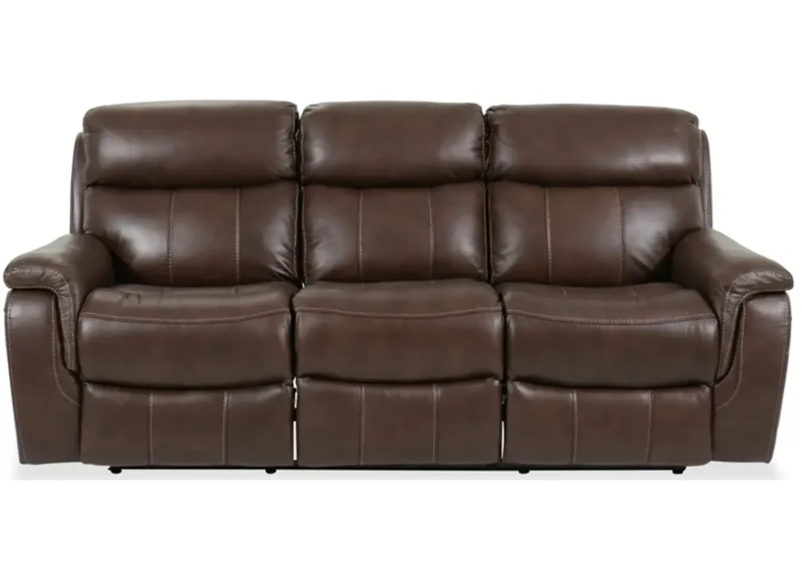 Leather Roll Arm Power Reclining Sofa