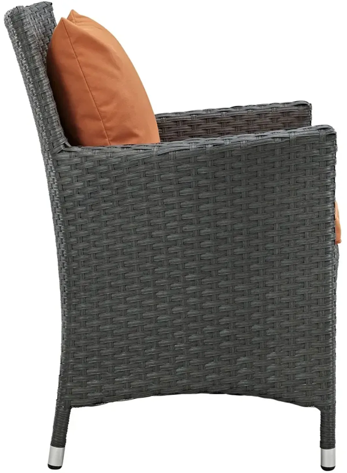 Modway Sojourn Wicker Rattan Outdoor Patio Sunbrella Fabric Dining Chair in Canvas Tuscan