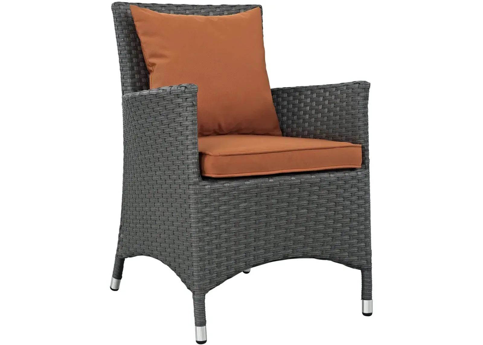 Modway Sojourn Wicker Rattan Outdoor Patio Sunbrella Fabric Dining Chair in Canvas Tuscan