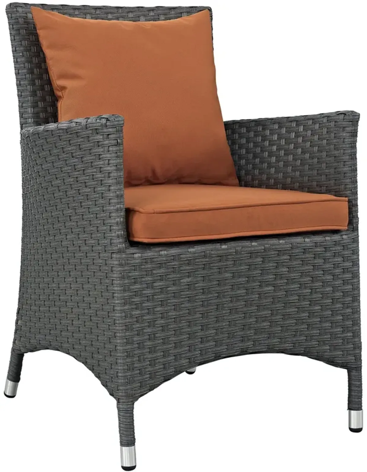 Modway Sojourn Wicker Rattan Outdoor Patio Sunbrella Fabric Dining Chair in Canvas Tuscan