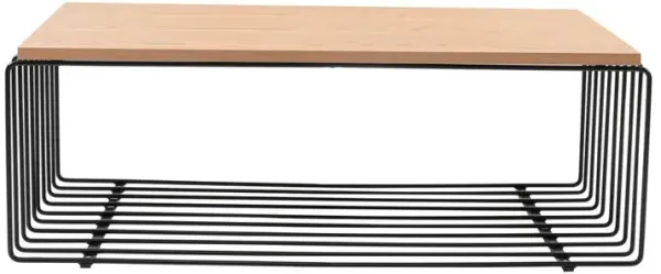 LeisureMod Walden Rectangular Coffee Table with Ash Veneer Top